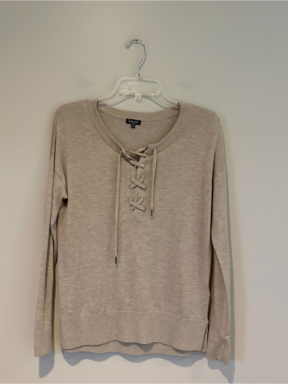 Splendid Lace-Up Pullover Sweater Size S